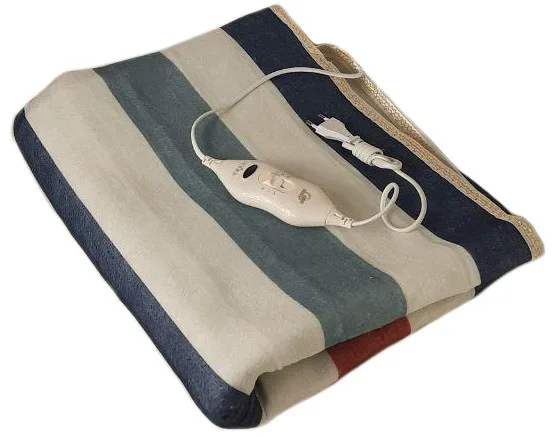 Електропростирадло Electric Blanket 7420 150×180 см 86 Вт з терморегулятором • Електричне простирадло з підігрівом Electric Blanket 7420 220 В для двоспального ліжка, різнокольорові смуги