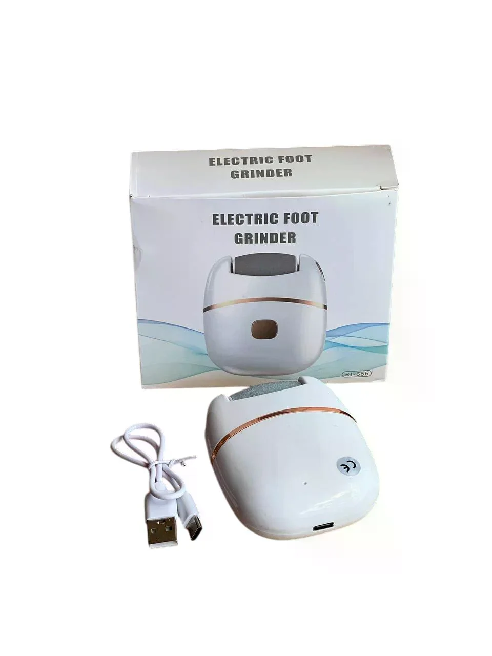 Електрична акумуляторна пилка-пемза для п’ят і стоп 2 швидкості USB зарядка • Бездротова роликова пилка для педикюру від натоптишів та огрубілої шкіри