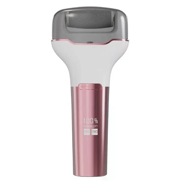 Електрична пемза для ніг PINK з LCD дисплеєм • Акумуляторна роликова пилка для п’ят, видалення огрубілої шкіри та домашнього педикюру