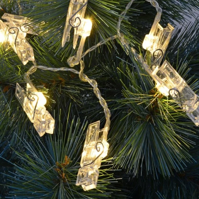 Гірлянда з прищіпками LU999 4,5 м 20 LED • Світлодіодна фотогірлянда LU999 USB з теплим білим світлом для фото та інтер'єру