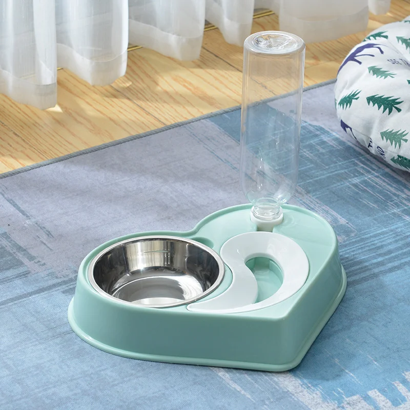 Годівниця з автоматичною напувалкою для домашніх тварин Dog Cat Bowl ∙ Миска – автонапувалка у формі серця для котів та собак