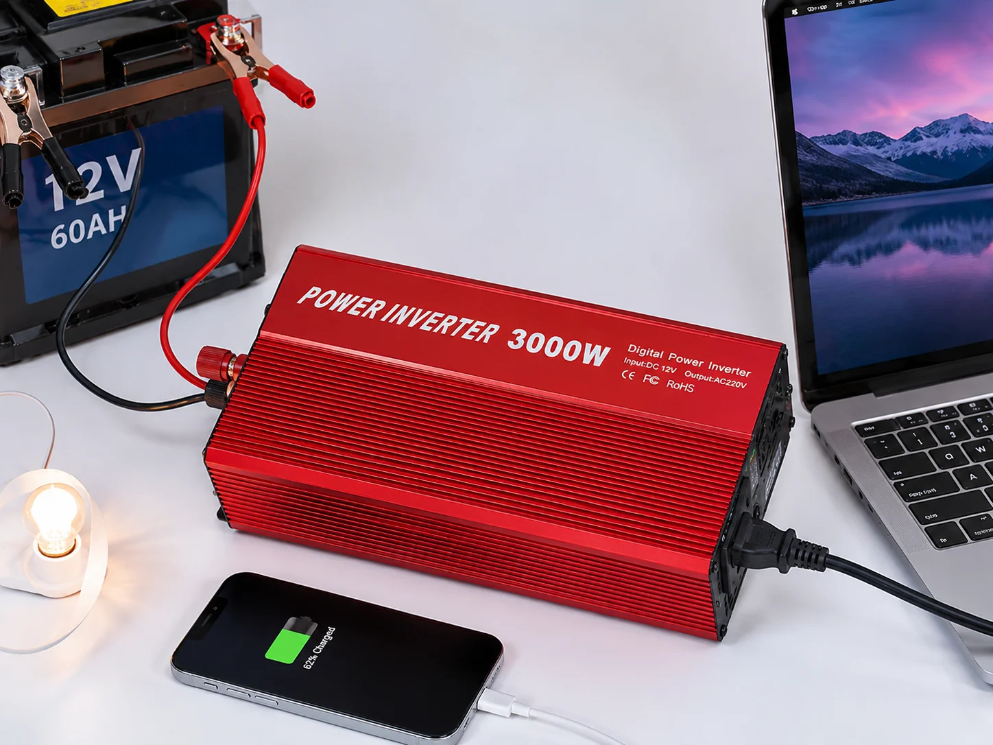 Інвертор 5 CORE UN-3059 3000W 12V • Перетворювач напруги 5 CORE UN-3059 12V-220V 1200 Вт з модифікованою синусоїдою