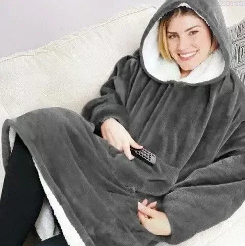 Худі Huggle Hoodie M-118 сірий • Толстовка з капюшоном Huggle Hoodie M-118 сірого кольору ultra plush blanket hoodie плед-худі для дому та відпочинку
