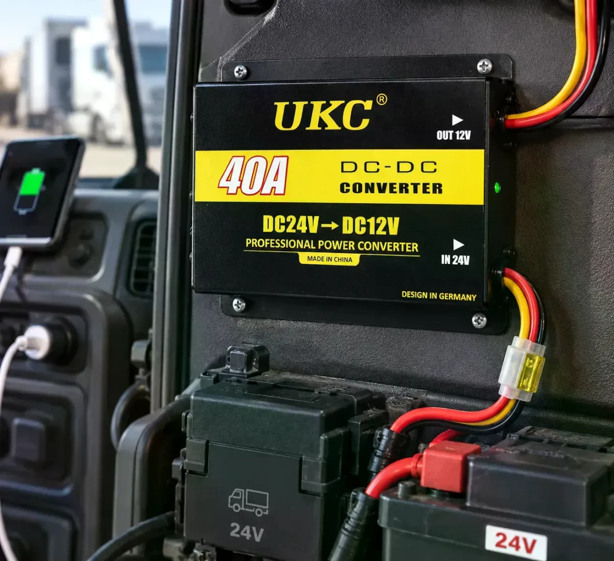 Конвертер DC/DC 24V-12V 40A • Понижувальний перетворювач постійної напруги DC/DC 24В у 12В до 40А 480Вт для вантажного транспорту та електрообладнання