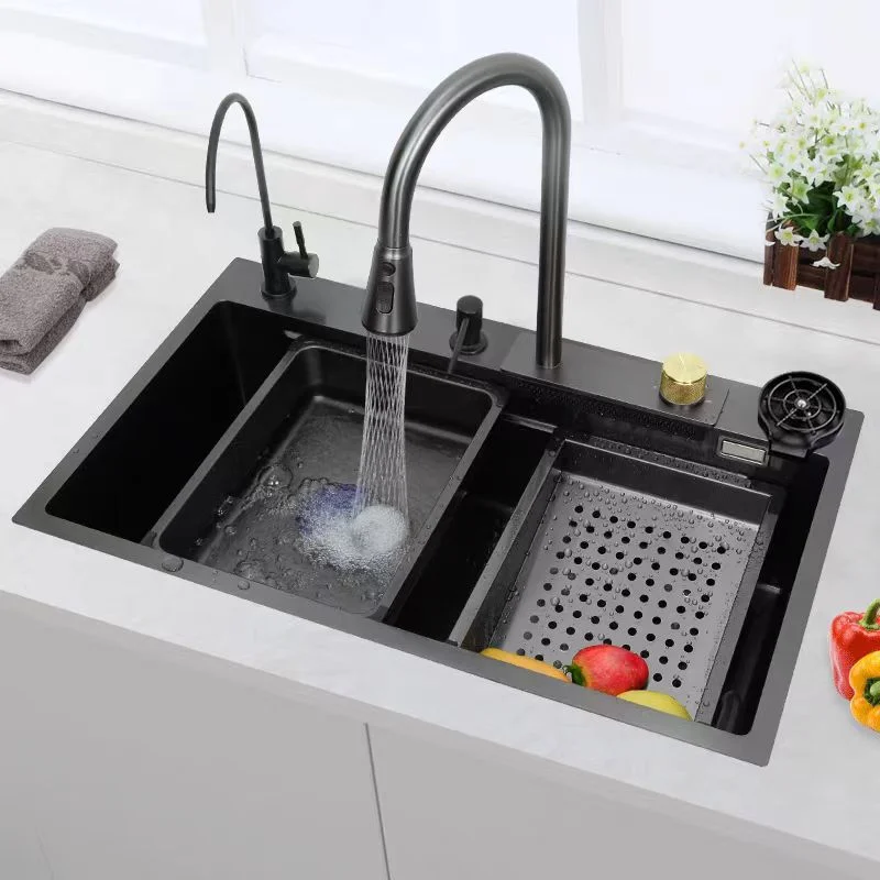 Кухонна портативна мийка для кухні Platinum, 75*45 см ∙ Багатофункціональна мийка – раковина зі змішувачем Водоспад