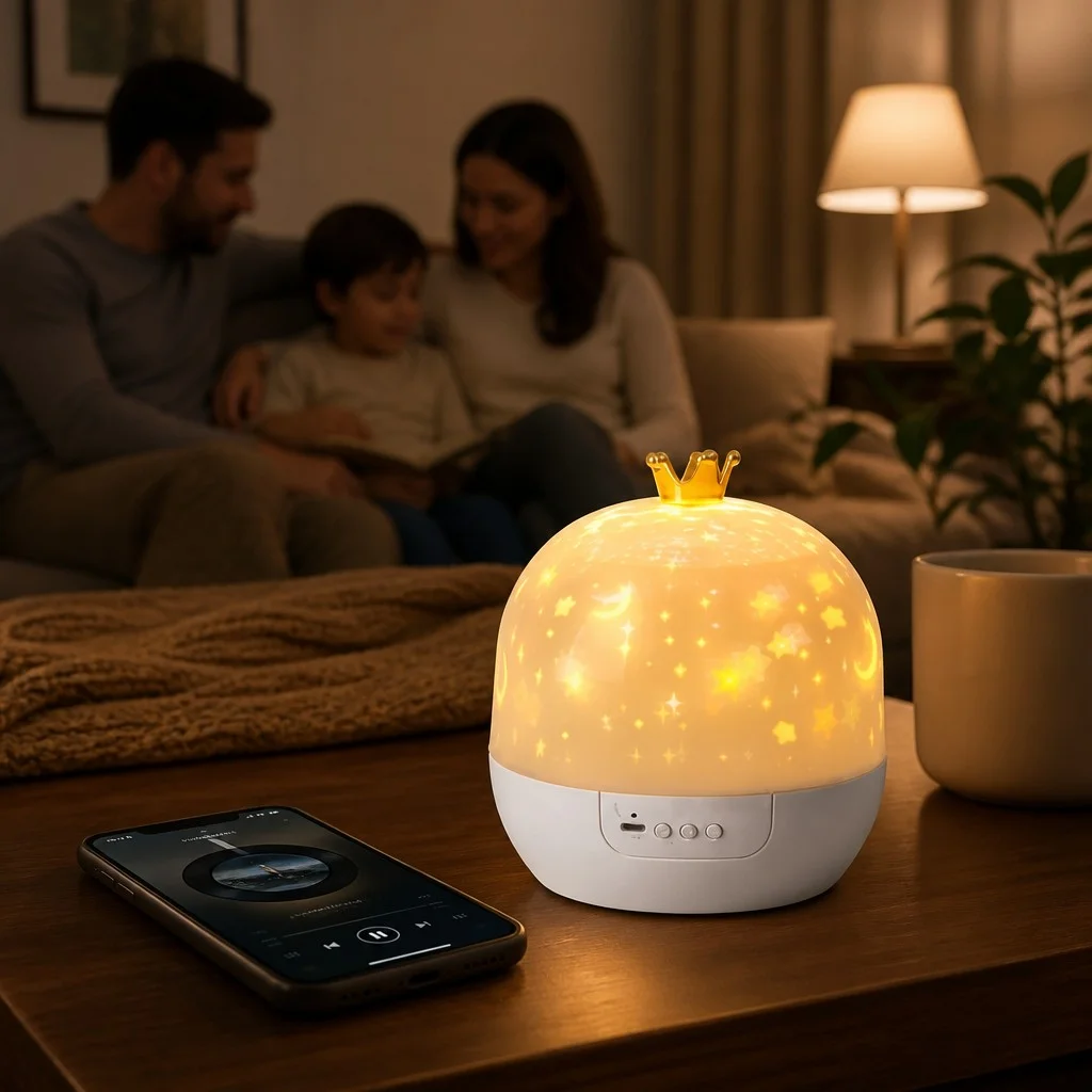 LED-нічник MA697 з Bluetooth-динаміком і пультом ДК, 48 шт. в ящику • Дитячий світильник-проєктор для спальні з живленням від USB або акумулятора
