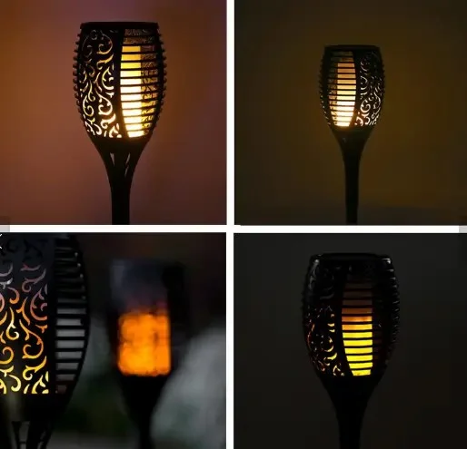 Ліхтар садовий на сонячній батареї Solar flame, 60 см · LED світильник у формі факела з класом захисту IP65