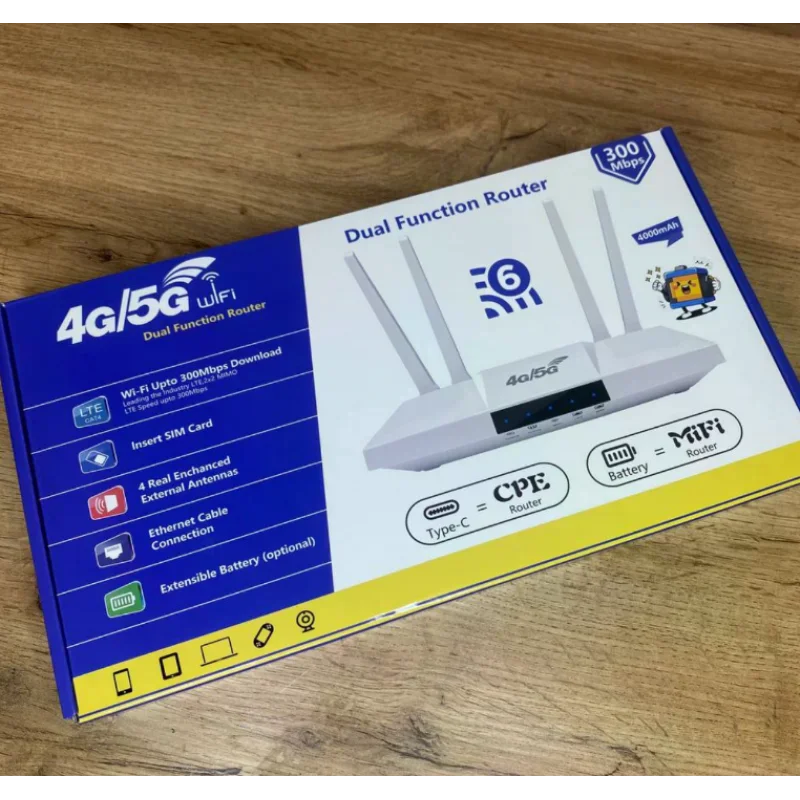 LTE роутер B828 4G/5G із SIM-карткою • Акумуляторний Wi-Fi маршрутизатор B828 з USB Type-C, мобільним інтернетом 4G LTE, Ethernet і бездротовою мережею 2,4 ГГц