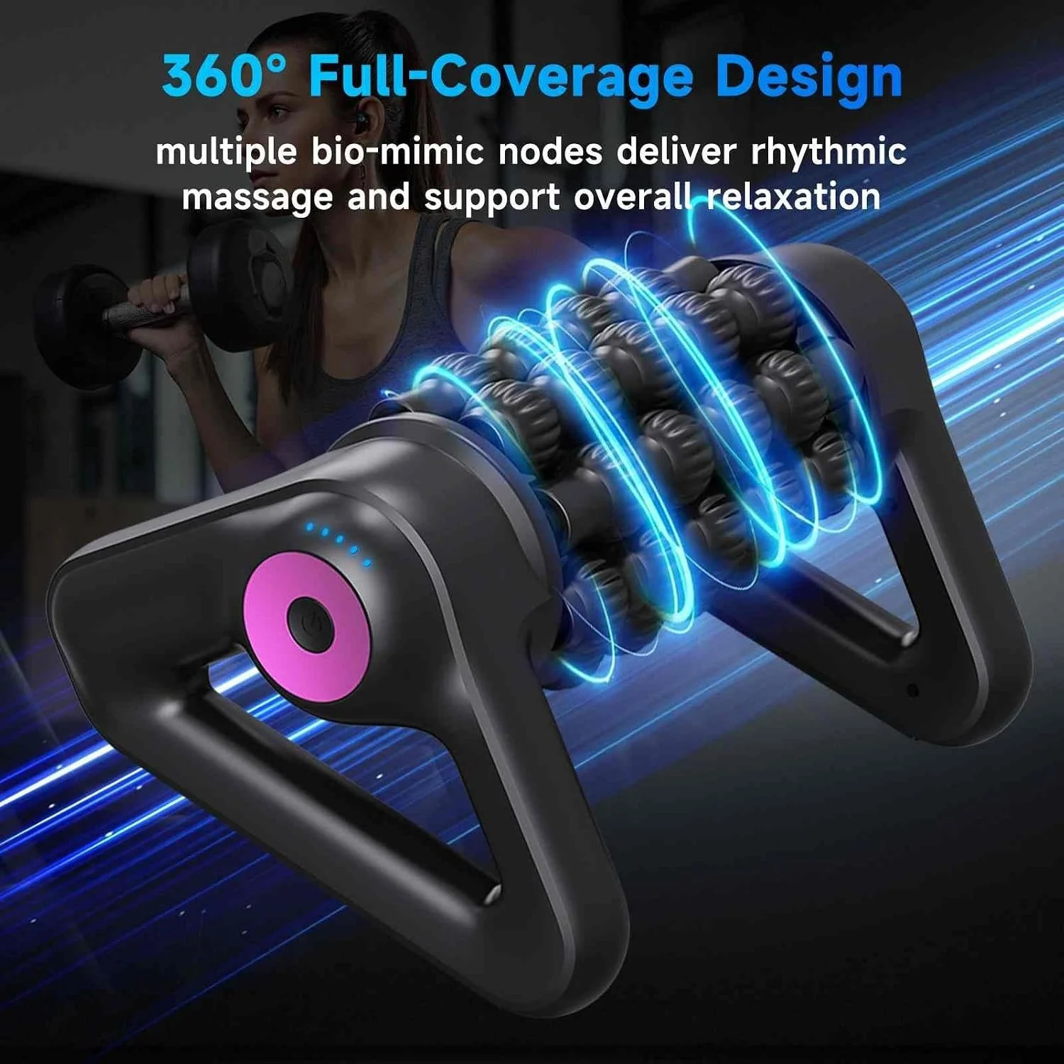 Масажер роликовий SL-525 • Електричний масажер для тіла з роликом, що обертається, та ручкою