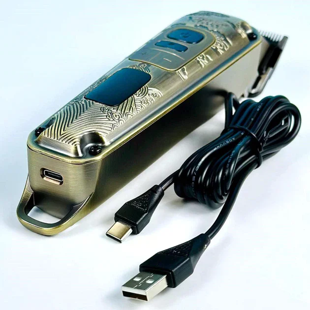 Машинка для стрижки VGR V-005 • Акумуляторна машинка для волосся та бороди VGR V-005 з LED-дисплеєм, 4 швидкостями та 8 насадками