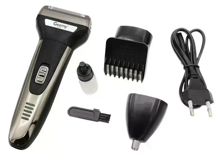 Машинка для стрижки волосся, електробритва та тример для носа і вух GEEMY GM-598 3 в 1 акумуляторний набір для догляду за бородою, вусами та волоссям