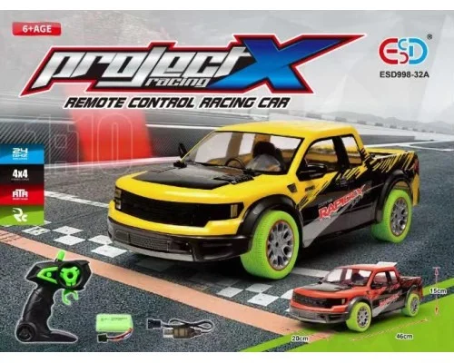 Машинка ProjectX Ford F-150 Raptor DT-347 • Радіокерований пікап ProjectX Ford F-150 Raptor DT-347 з повним приводом 4WD, LED-підсвіткою, акумулятором і пультом ДК, масштаб 1:10