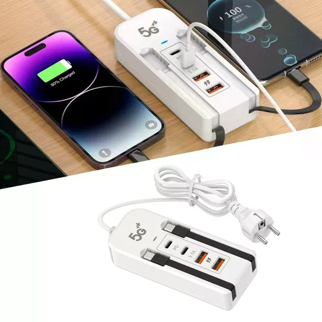 Мережевий зарядний пристрій 26X-200 66W на 2 USB • Універсальний зарядний адаптер 26X-200 зі швидким заряджанням двох пристроїв для смартфонів і гаджетів