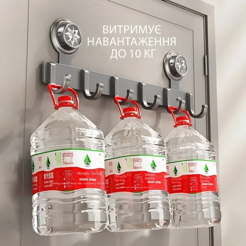Металева вішалка на двері Storage rack AND 101-20 чорна • Навісні гачки в стилі ЛОФТ для одягу, рушників, сумок та аксесуарів