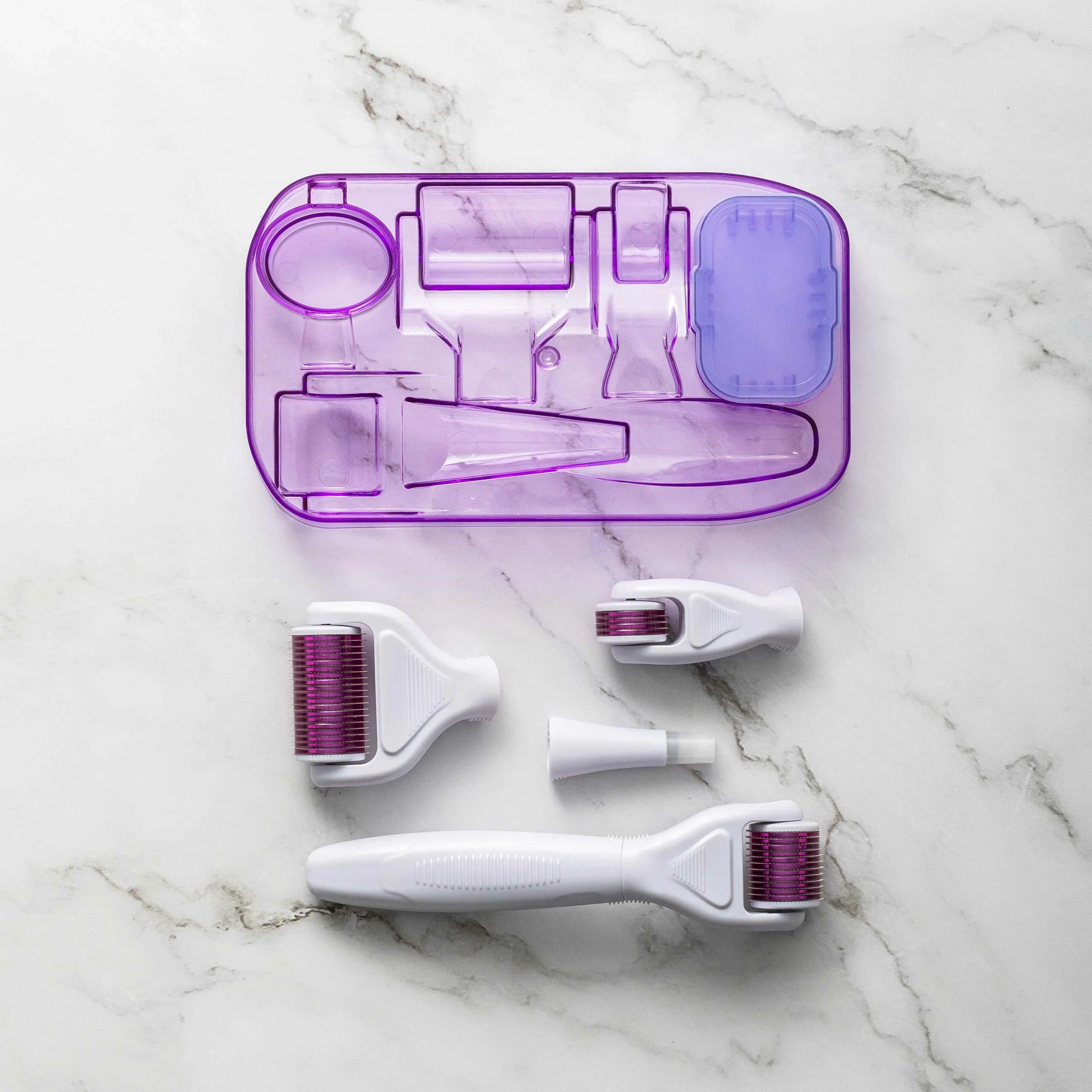 Мезороллер Derma Roller System 5 в 1 для гененерації шкіри · Набір титанових голок із запасними головками