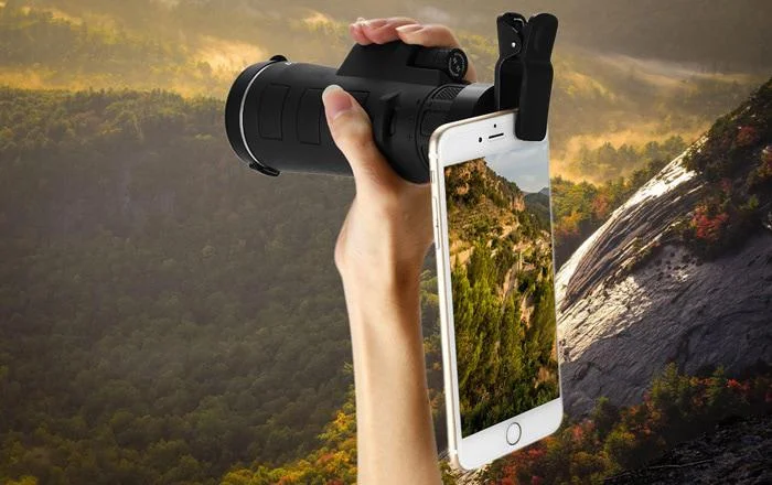 Монокуляр бинокль PANDA 40x60 PRO с ночным видением с креплением держателем для телефона и подставкой