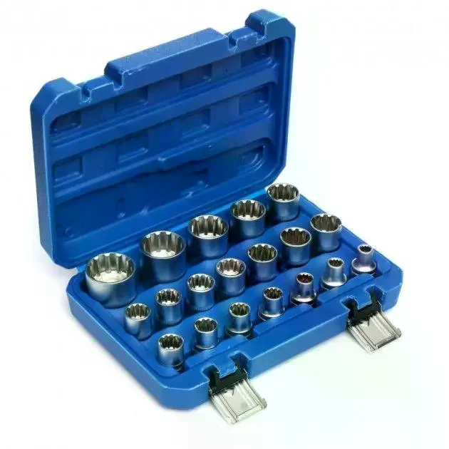 Набір 12-гранних торцевих головок Kraft&Dele KD10348 21 шт 1/2″ • Комплект головок Kraft&Dele KD10348 8–36 мм у кейсі для авто, гаража та ремонту