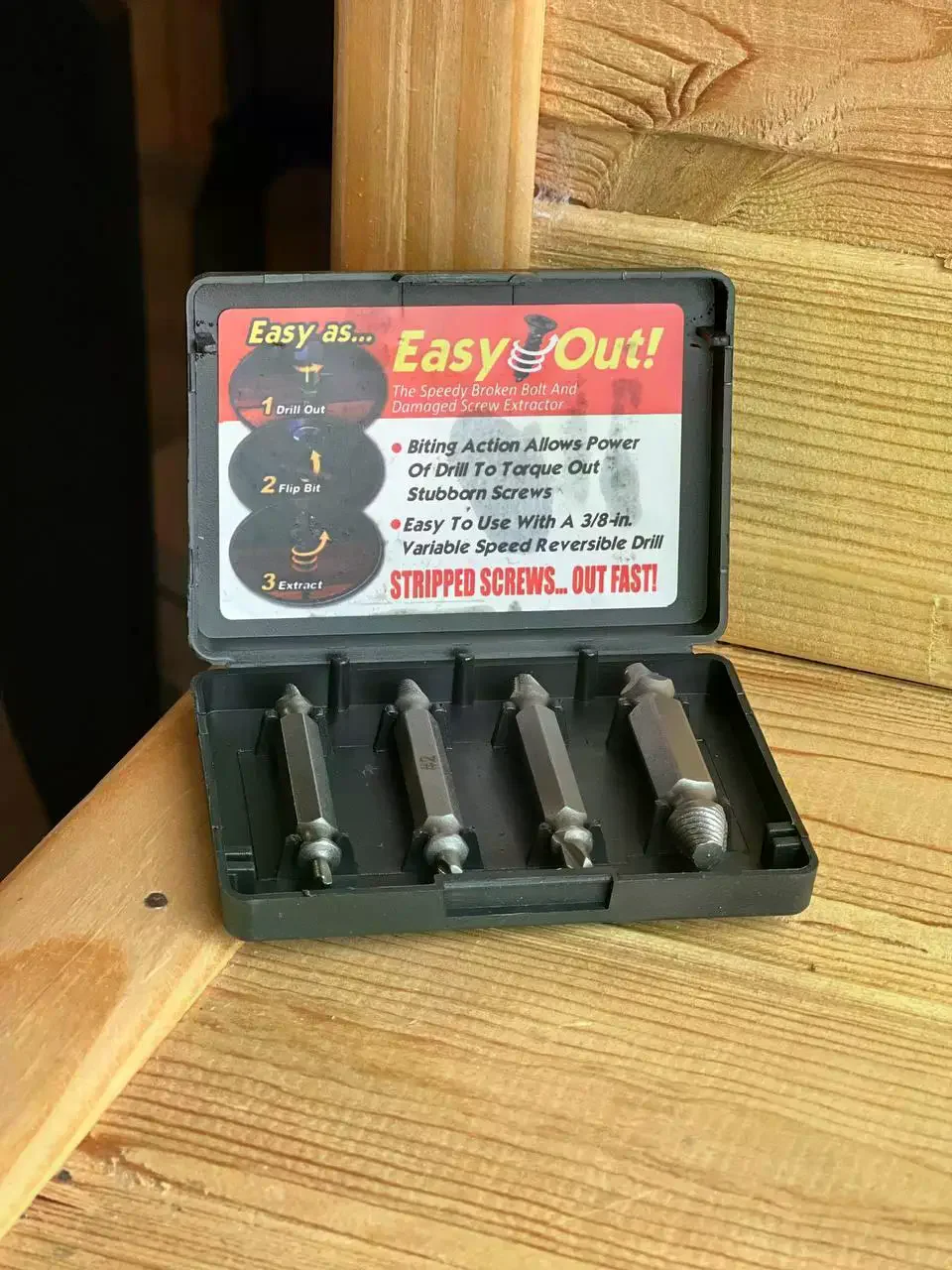 Набір насадок-екстракторів для шуруповерта S2 Easy Out 4 шт • Свердла для викручування пошкоджених болтів, гайок і саморізів