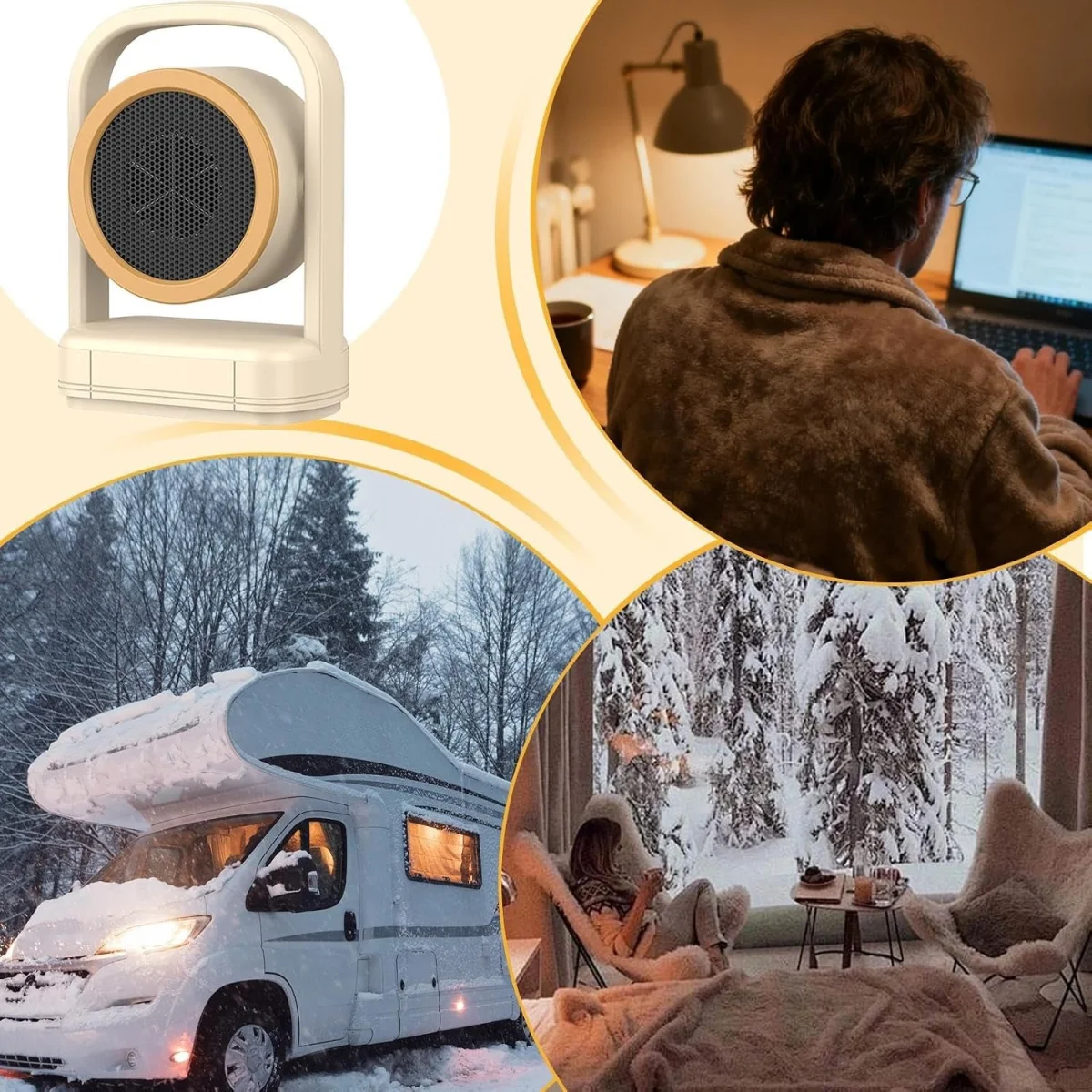 Настільний обігрівач Warm Winter Desktop Heater бежевий • Електричний мініобігрівач Warm Winter Desktop Heater для локального додаткового обігріву робочого столу, дому та офісу