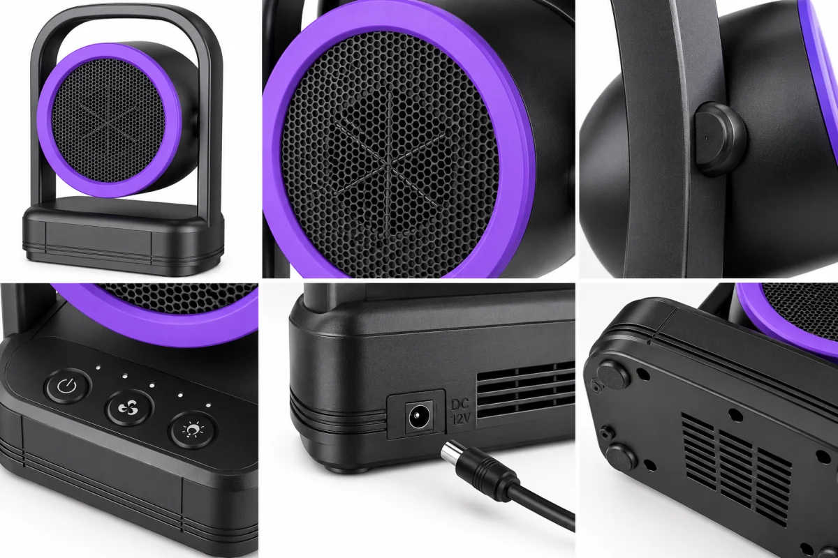 Настільний обігрівач Warm Winter Desktop Heater фіолетовий • Електричний мініобігрівач Warm Winter Desktop Heater для додаткового локального обігріву робочого місця, дому та офісу