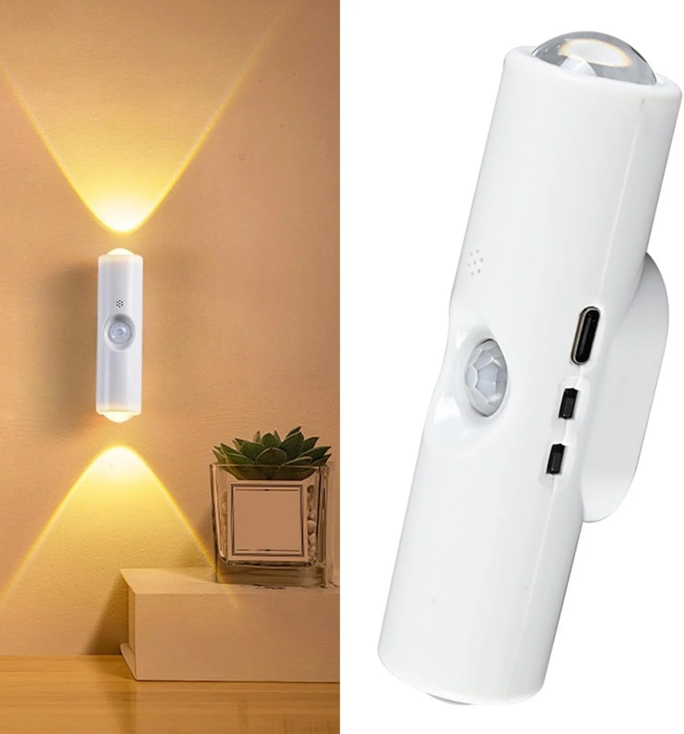 Настінна LED-лампа NS-02 • Декоративний RGB-світильник NS-02 з датчиком руху для інтер’єрного підсвічування