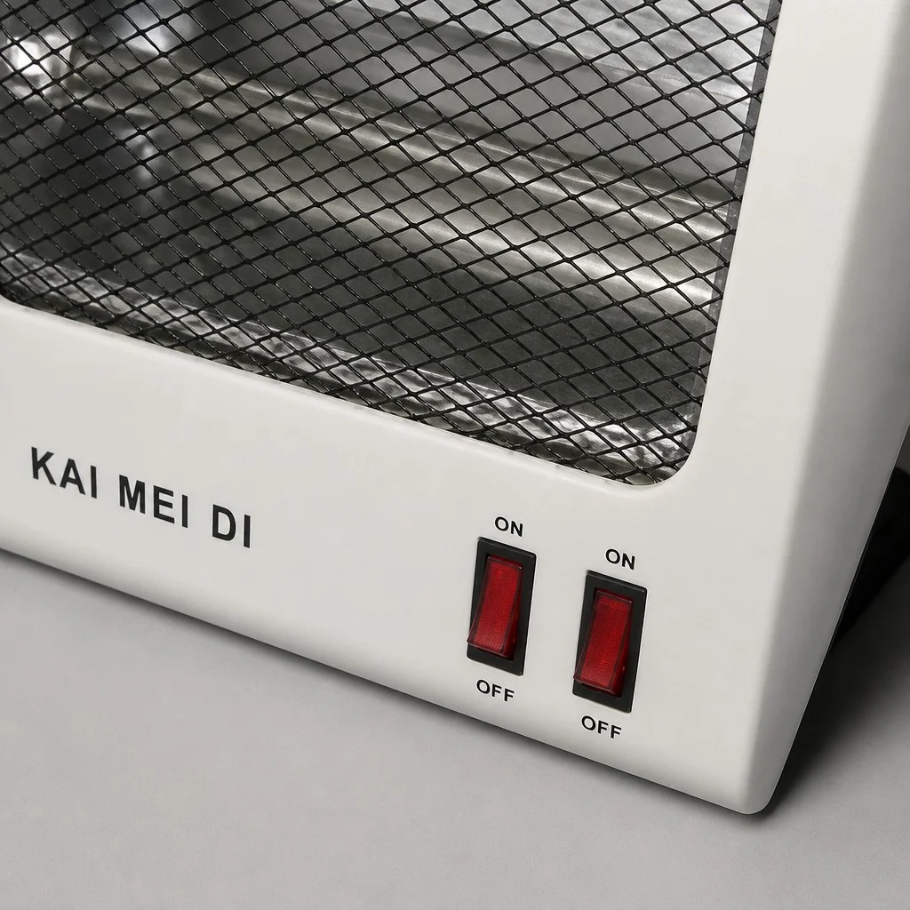 Обігрівач KAI MEI DI настільний, кварцовий інфрачервоний • компактний електричний нагрівач для офісу і дому з металевою решіткою, опорною основою та двома перемикачами