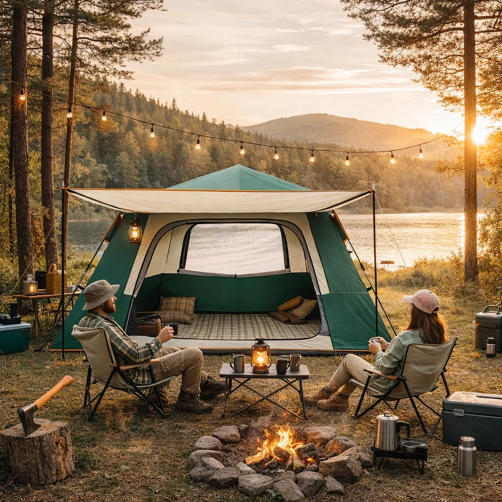 Палатка туристична 2-місна автоматична • Швидкорозкладний кемпінговий намет для відпочинку, риболовлі, походів і кемпінгу