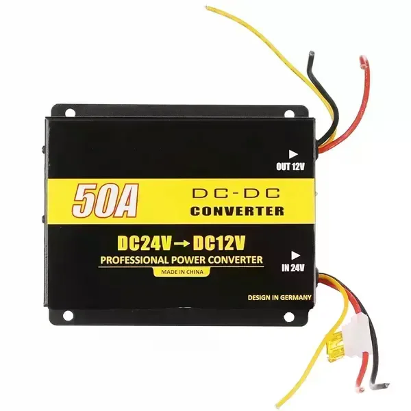 Перетворювач DC/DC 24V-12V 50A • Понижувальний конвертер постійної напруги 24В у 12В до 50А 600Вт для вантажних автомобілів, автобусів та електрообладнання
