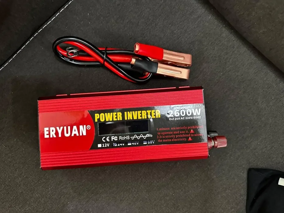 Перетворювач напруги 2600W 12V у 220V з чистою синусоїдою та LCD-дисплеєм • Інвертор для акумулятора, дому, авто та резервного живлення