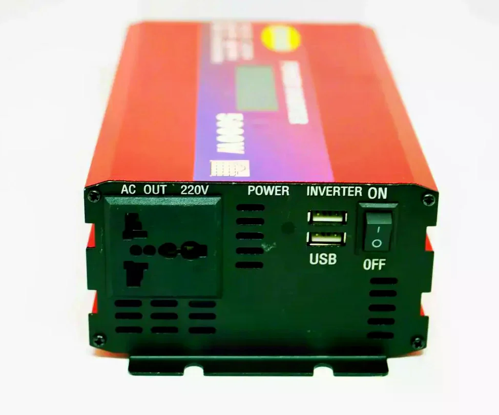 Перетворювач напруги 5000W 12V/24V у 220V з LCD-дисплеєм і підтримкою сонячної панелі • Інвертор для дому, авто, дачі та резервного живлення