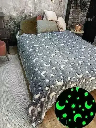 Плед, що світиться в темряві Magic Blanket • М’яка ковдра 100×150 см зі світним малюнком для дітей, підлітків та затишного відпочинку