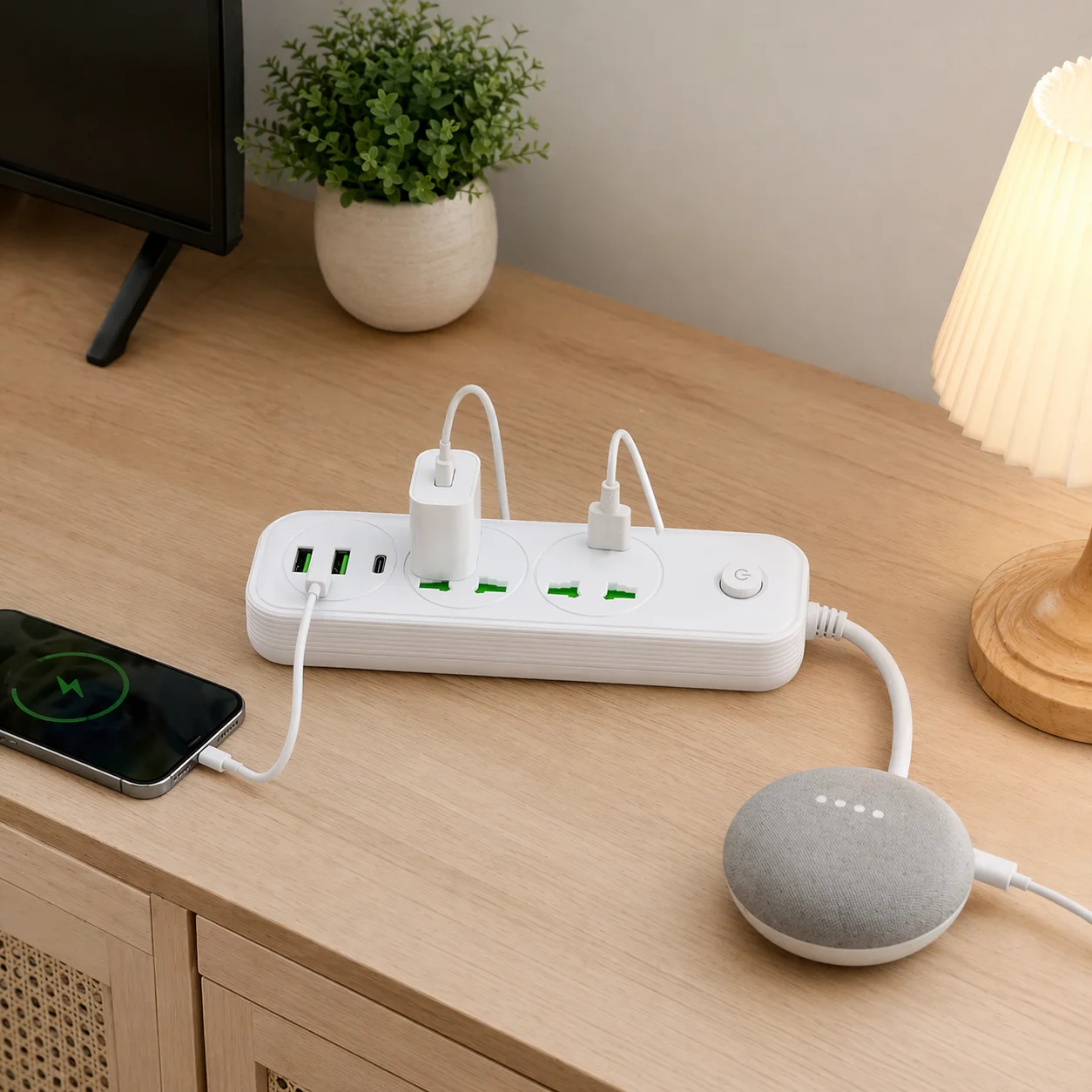 Подовжувач мережевий-розгалужувач AND WL-4 • Мережевий розгалужувач для дому, офісу та підключення побутової техніки • Компактний електричний подовжувач для розеток