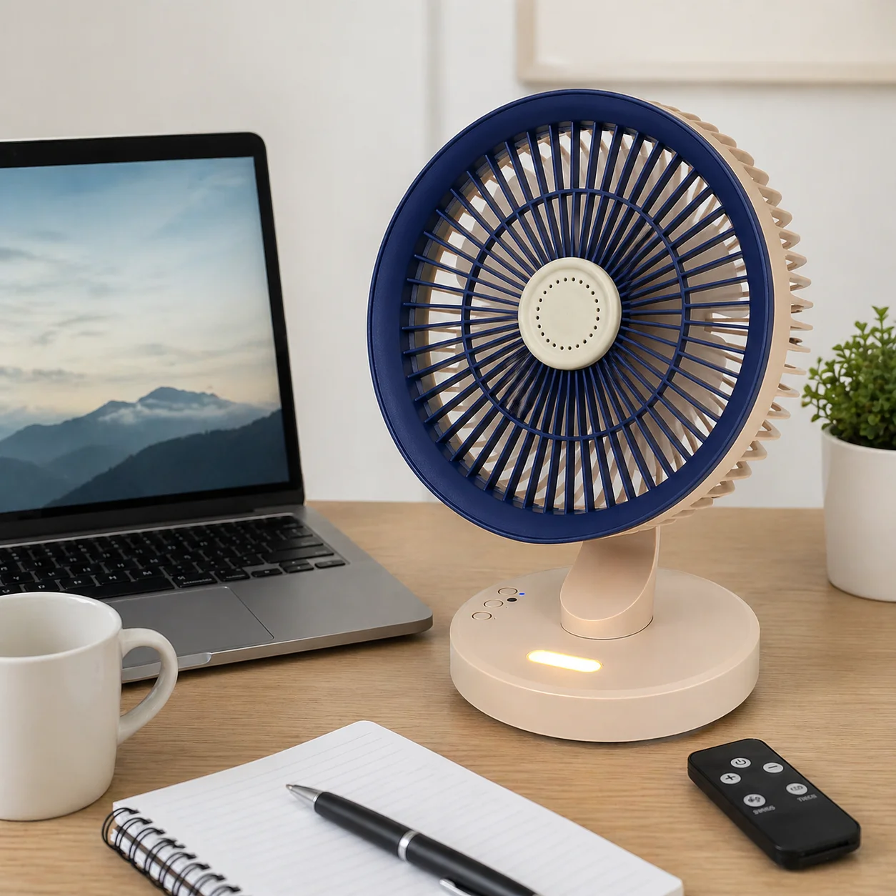 Портативний вентилятор SkeBerg JX-80 з LED-підсвічуванням • Настільний міні-вентилятор 5W для дому, офісу, поїздок і відпочинку