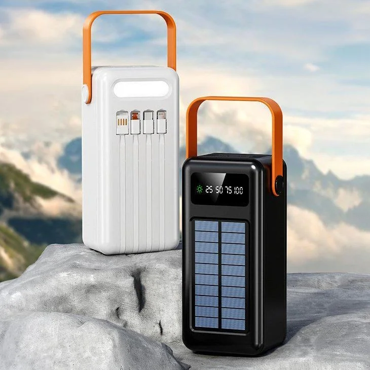 Повербанк YM-638 CX 100000 mAh із сонячною панеллю та ліхтарем • Зовнішній акумулятор YM-638 CX 100000 mAh з 4 USB і заряджанням від сонця