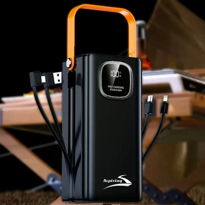 Power Bank Aroimac ARO546 60000 mAh Black • Портативний зарядний пристрій Aroimac зі швидкою зарядкою 22,5W Fast Charge QC3.0, 4 USB виходами та LED Lighting