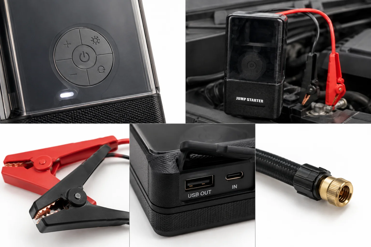 Пусковий пристрій 965A з компресором • Автомобільний Jump Starter 12V 4в1 з насосом 150 PSI, Power Bank і LED-ліхтарем