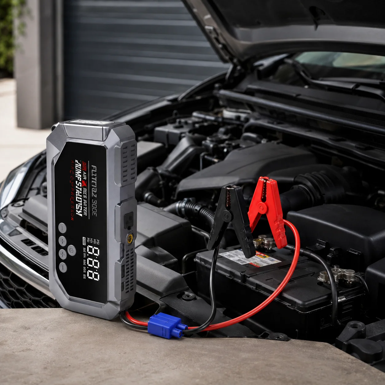 Пускозарядний пристрій K3 12000 мА·год • Автомобільний Jump Starter 12V з компресором 150 PSI, піковим струмом 600A, Power Bank і LED-ліхтарем