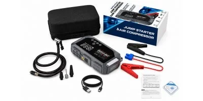 Пускозарядний пристрій K3 12000 мА·год • Автомобільний Jump Starter 12V з компресором 150 PSI, піковим струмом 600A, Power Bank і LED-ліхтарем