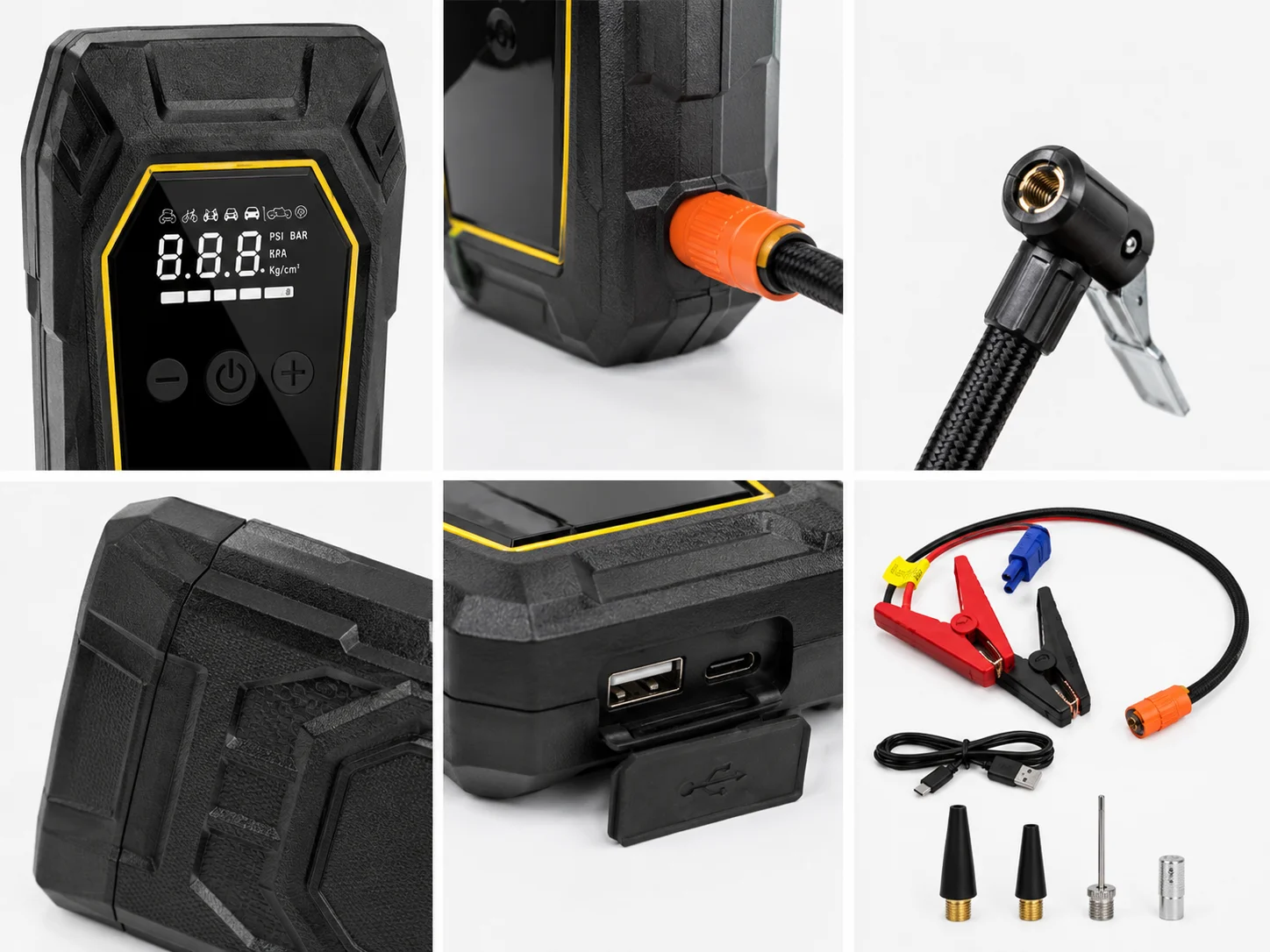 Пускозарядний пристрій K5 4000A • Автомобільний Jump Starter 12V з компресором 150 PSI, Power Bank 16000 мА·год і LED-ліхтарем