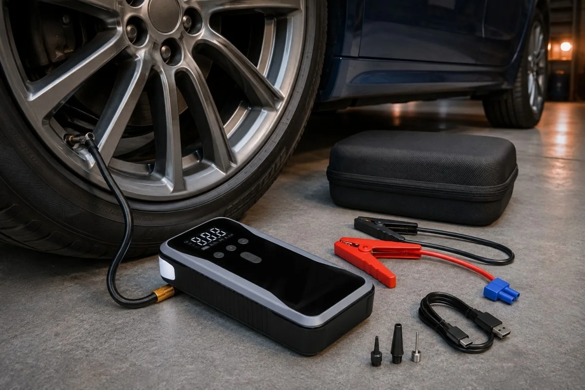 Пускозарядний пристрій S3 10400 мА·год • Автомобільний Jump Starter 12V з компресором, USB-C, цифровим дисплеєм та LED/SOS
