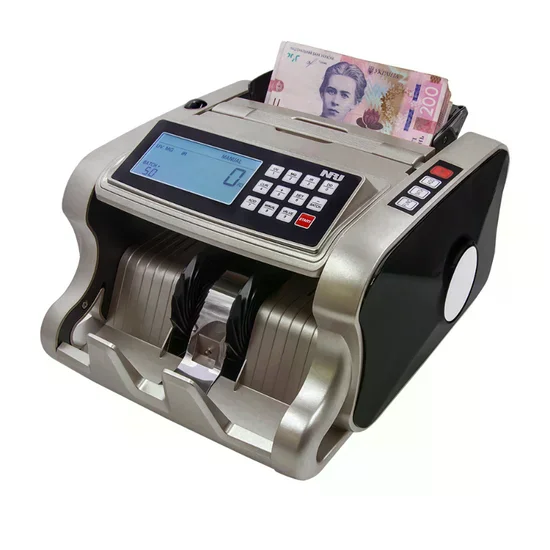 Рахункова машинка для грошей 6600 чорна • Лічильник банкнот з UV/MG детекцією, фасуванням і підсумовуванням для каси, офісу та магазину