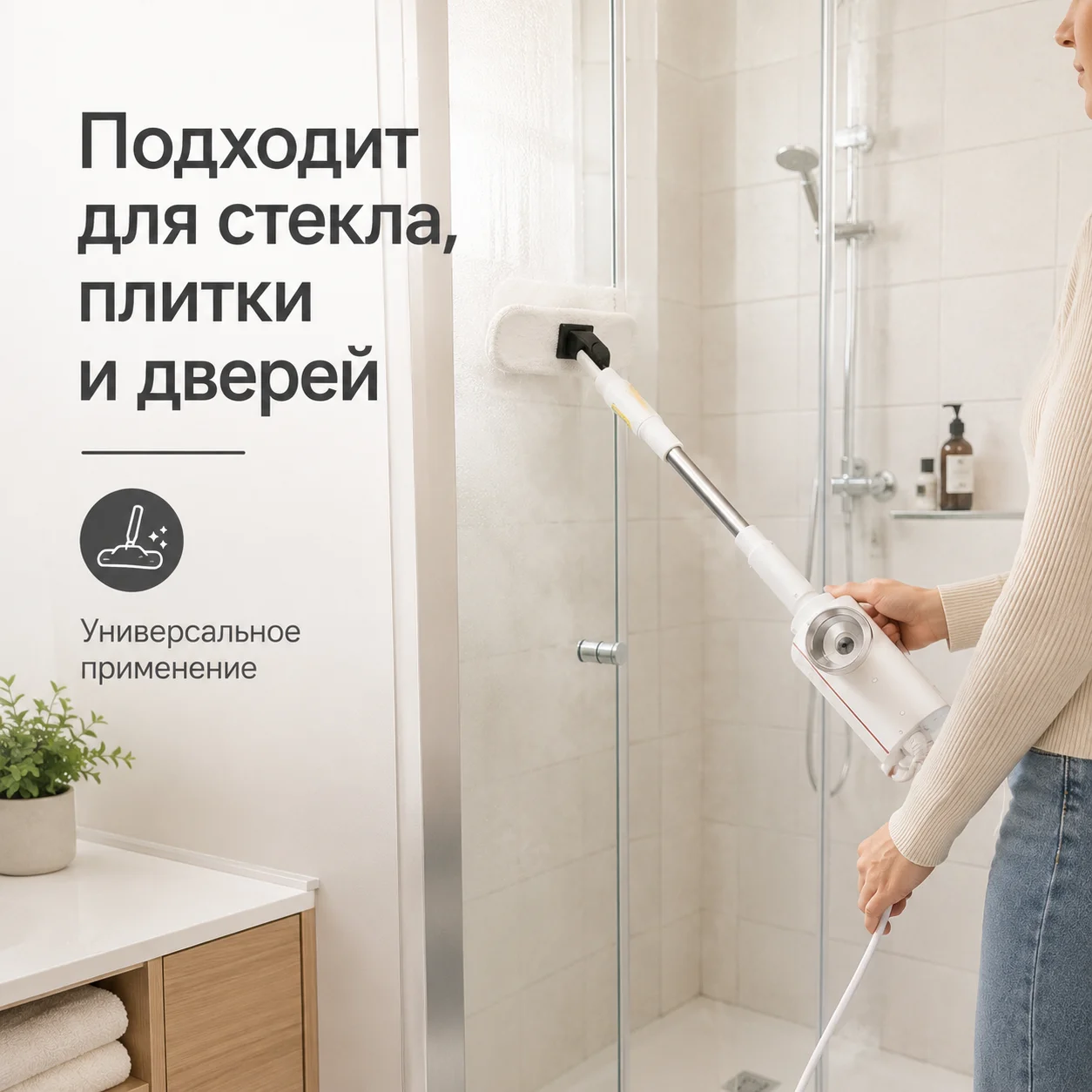 Ручний пароочисник AND 232 6 в 1 • Парова швабра для підлоги, плитки, скла, кухні та ванної з насадками