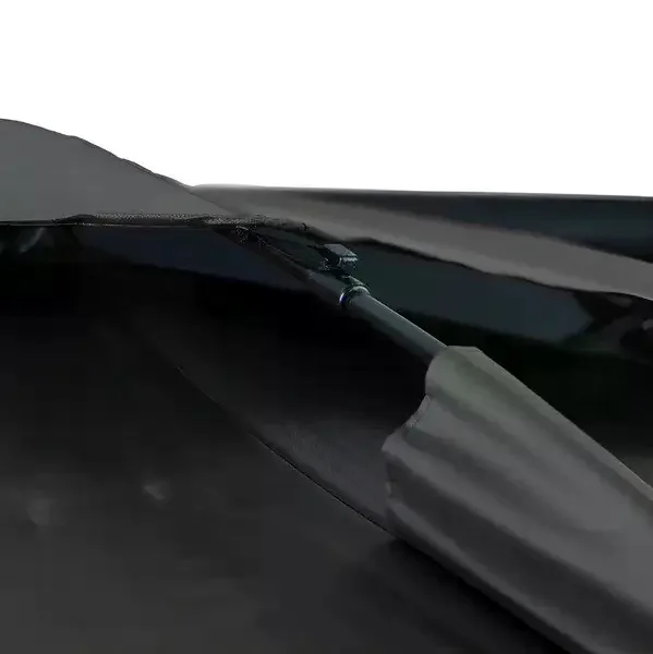 Рибальський зонт 2 м JTG2025-3black чорний з клапаном, нахилом, стінкою, чохлом і гачками • Туристичний зонт для риболовлі та відпочинку на природі
