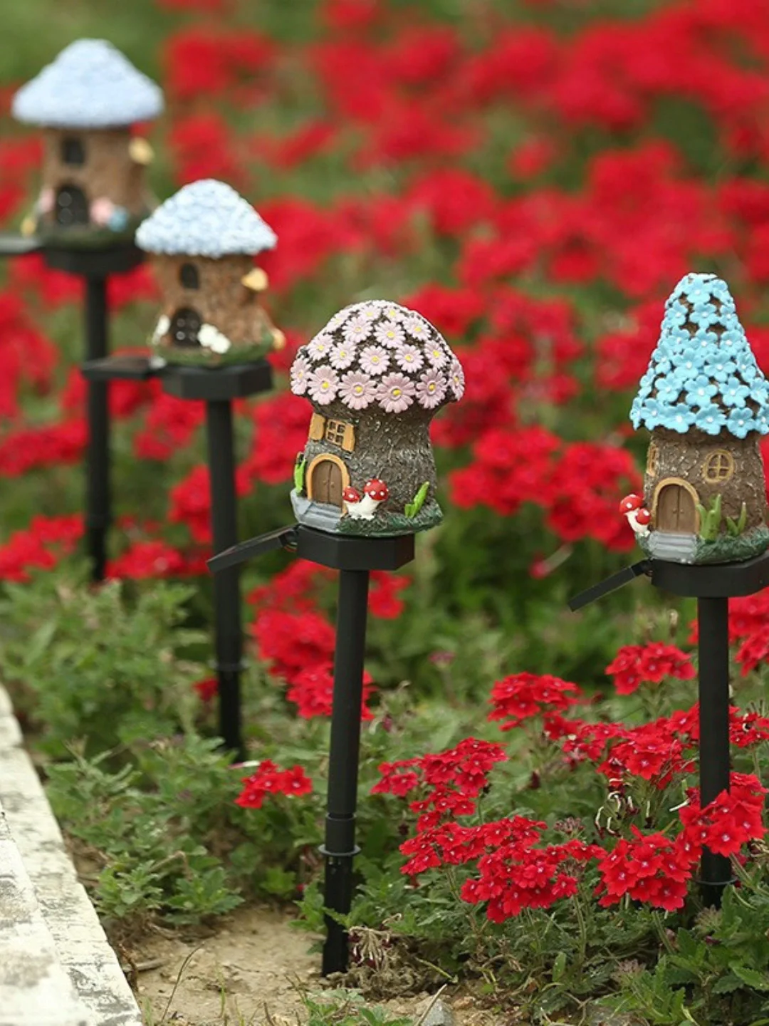 Садовий ліхтар на сонячній батареї Казковий будиночок у формі гриба • Декоративний вуличний світильник для саду, двору, газону, клумби та садових доріжок