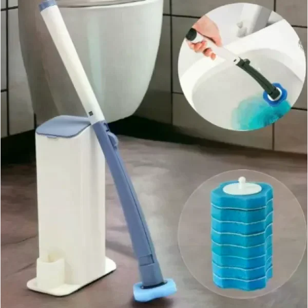 Щітка йоржик для прибирання ванної Toilet Cleaner Set • Універсальний набір для чищення туалету зі змінними насадками для ванної кімнати та сантехніки