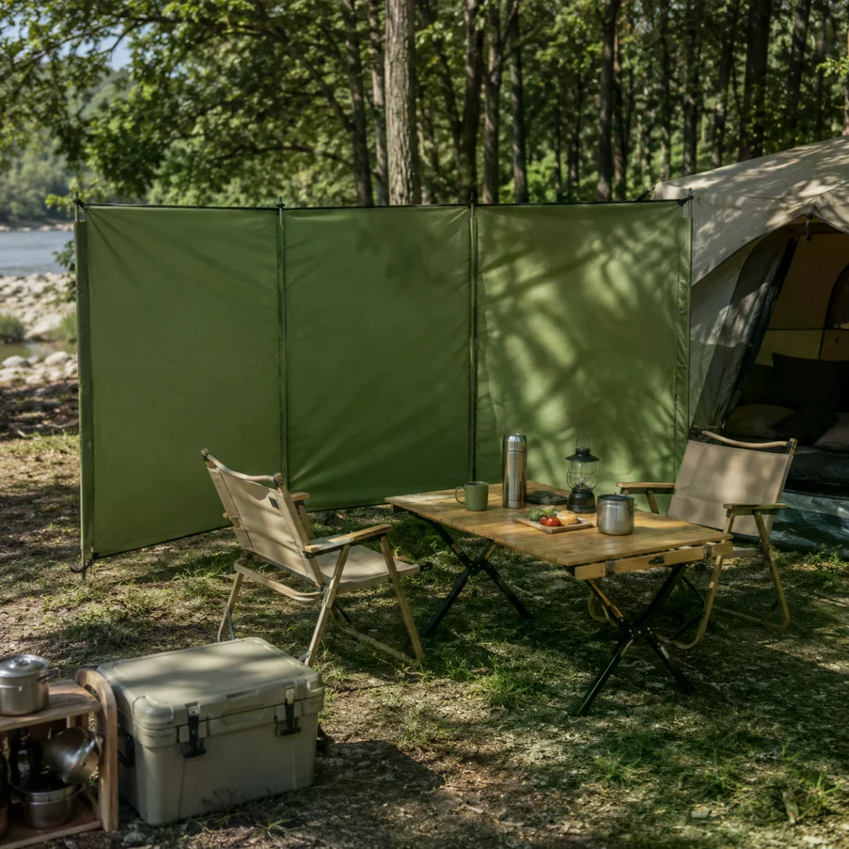 Складана стінка KAR159 300×140 см • Вітрозахисна стінка KAR159 з Oxford 210D для кемпінгу, риболовлі та пікніка