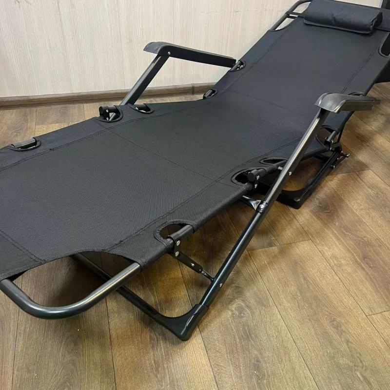 Складаний садовий шезлонг 66×176 см • Пляжний розкладний лежак для дачі, тераси, басейну та відпочинку на природі