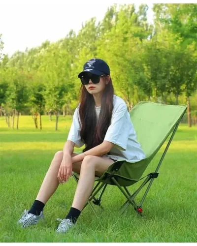 Складний туристичний стілець MA560green 45×93×58 см зелений до 200 кг • Крісло для пікніка, риболовлі, кемпінгу та відпочинку на природі
