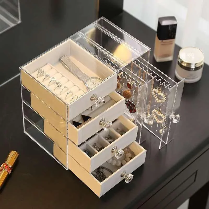 Скринька для зберігання ювелірних прикрас AND XL-1831 Makeup Box • Органайзер для каблучок, сережок, ланцюжків, косметики та аксесуарів
