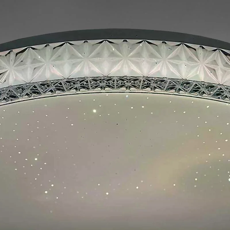 Стельова світлодіодна люстра X-598 50х8х50 см з пультом • Кругла LED-люстра для спальні, кухні, вітальні та сучасного інтер’єру